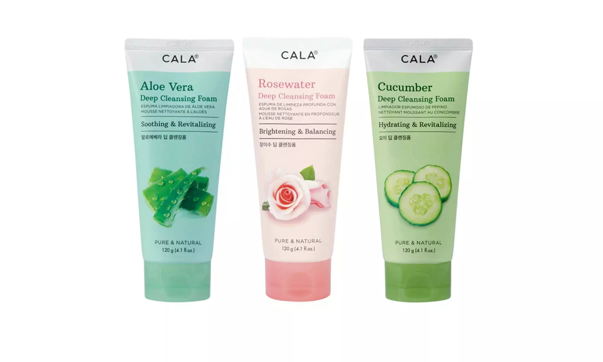 CALA Deep Cleansing Foams (Rose Water, Cucumber, Aloe Vera) 4.1 Oz  - Primary Image