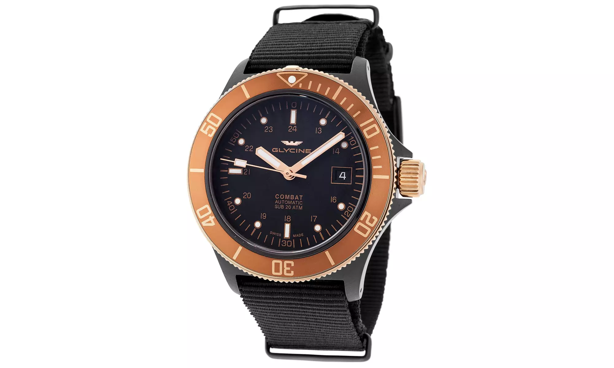 Glycine Men's 3908.399.C6.TB99 Combat Sub 'Golden Eye' Automatic 42mm - GL0173 - Primary Image