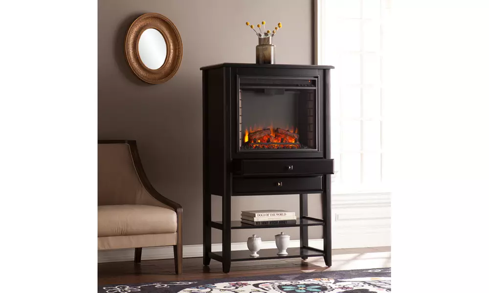 Vickery Corner Convertible Electric Fireplace Storage Tower - Second Medium