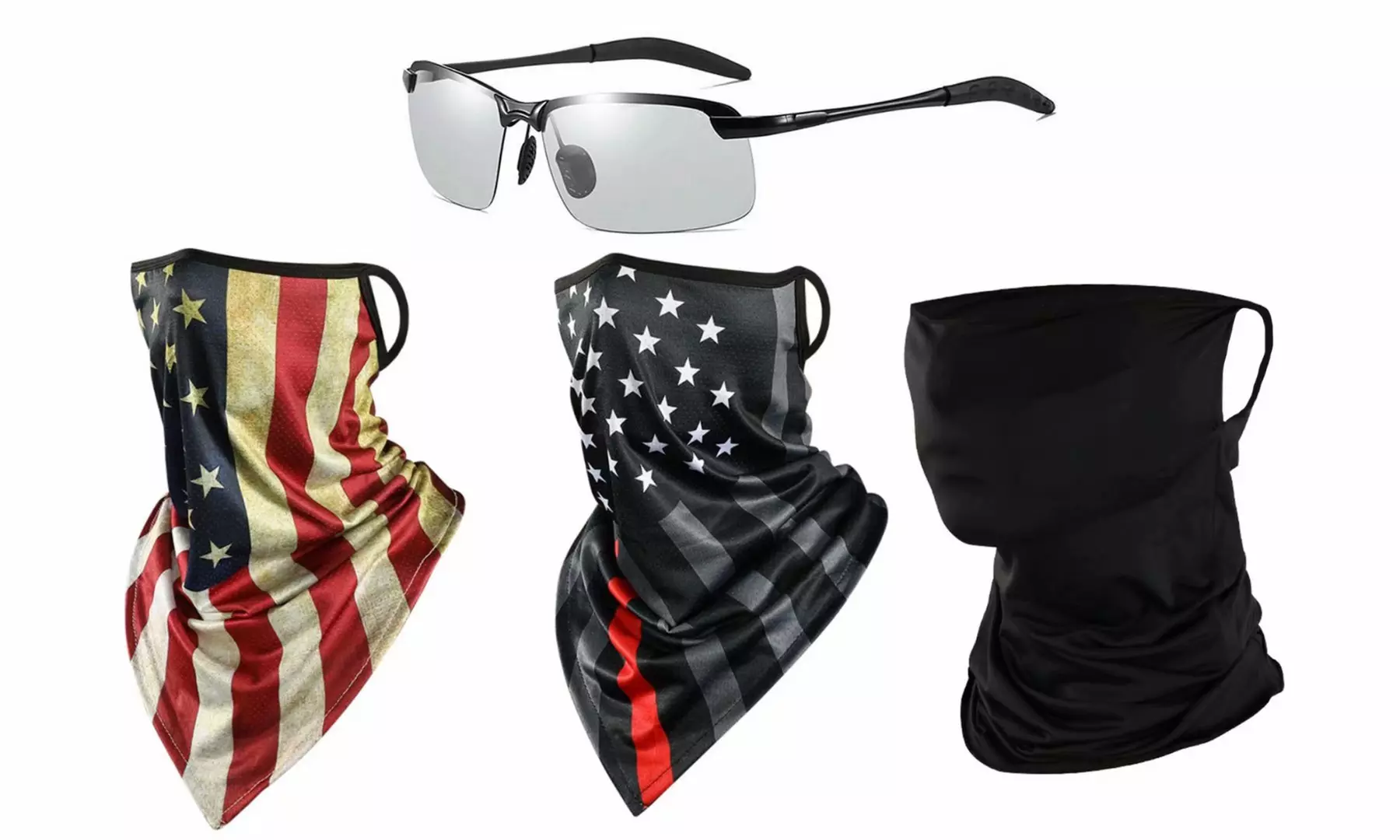 Outdoor Cycling Hiking Neck Gaiter Mask & Photochromic Sunglasses Anti-UV Set - Primary Image
