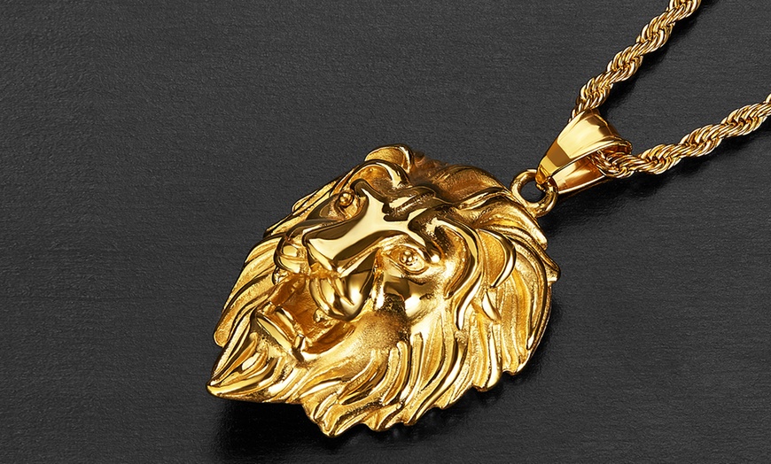 Up To 66% Off on Lion Head Pendant and Chain | Groupon Goods