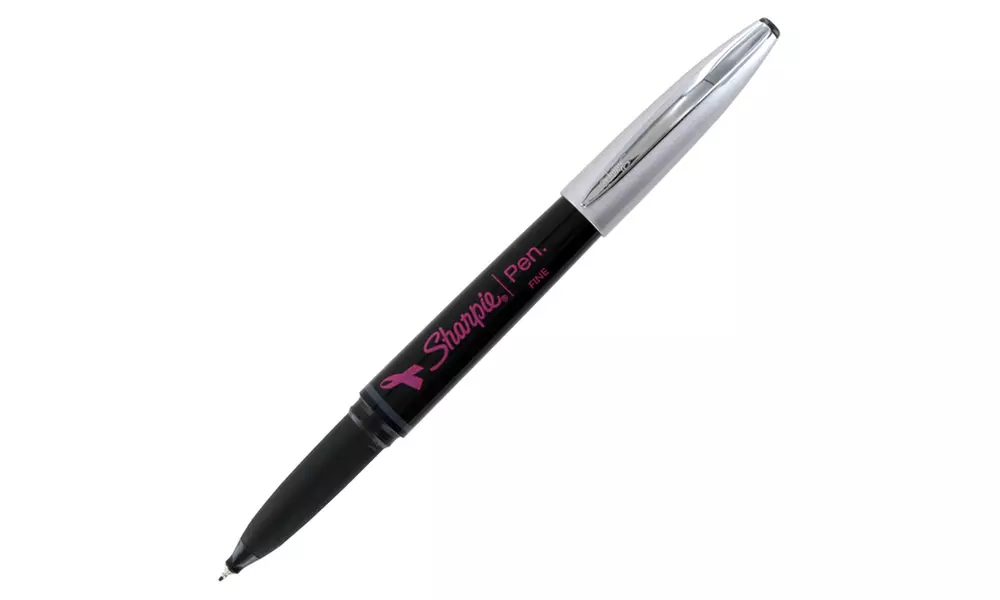 Sharpie Pink Ribbon Grip Porous Point Pen, 0.8mm, Fine Point, Black, 9 Count - Second Medium