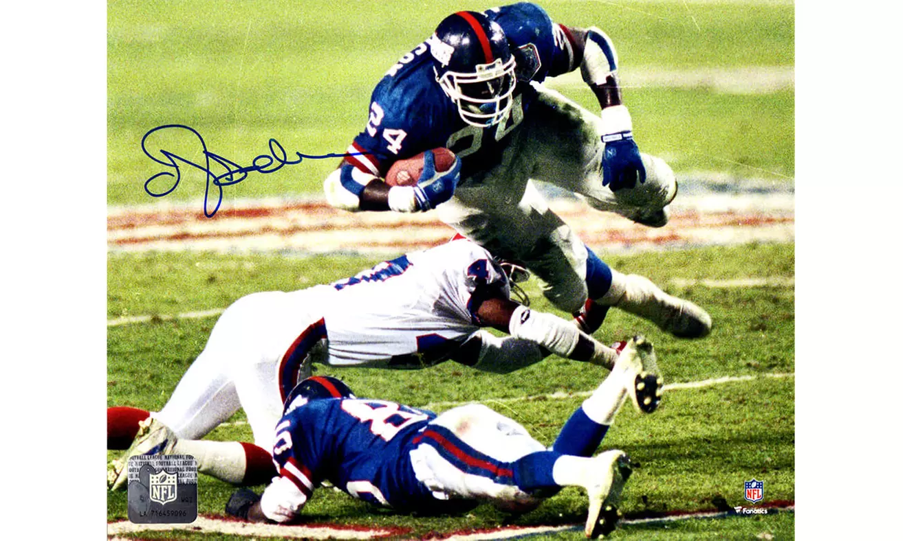Ottis Anderson Signed New York Giants Super Bowl XXV Action vs Bills 8x10 Photo - Primary Image