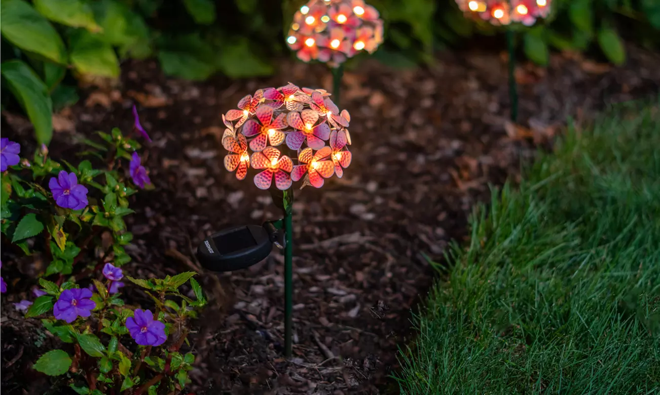 Touch Of ECO Solar LED Metal Flower Stake Lights(1-,2- or 3-Pack)