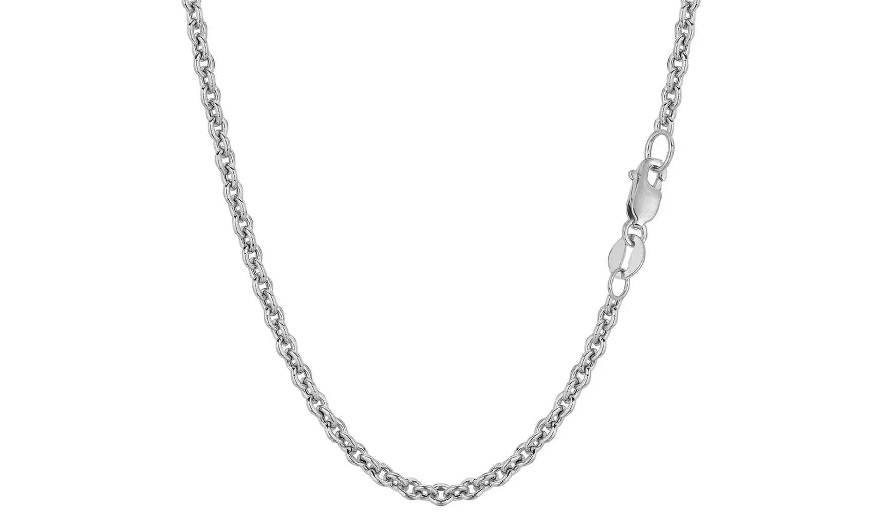 14k Yellow or White Gold 3.0mm Diamond Cut Forsantina Chain with Lobster Clasp - Primary Image