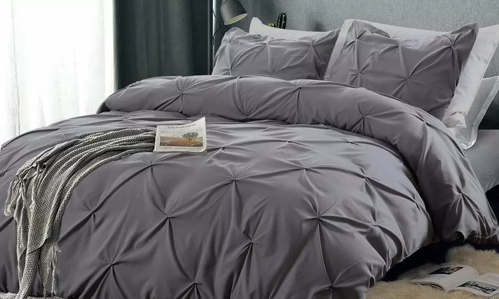 Pintuck Pinch Pleated Duvet Cover Sets with Zipper Closure (3-Piece) - Primary Image