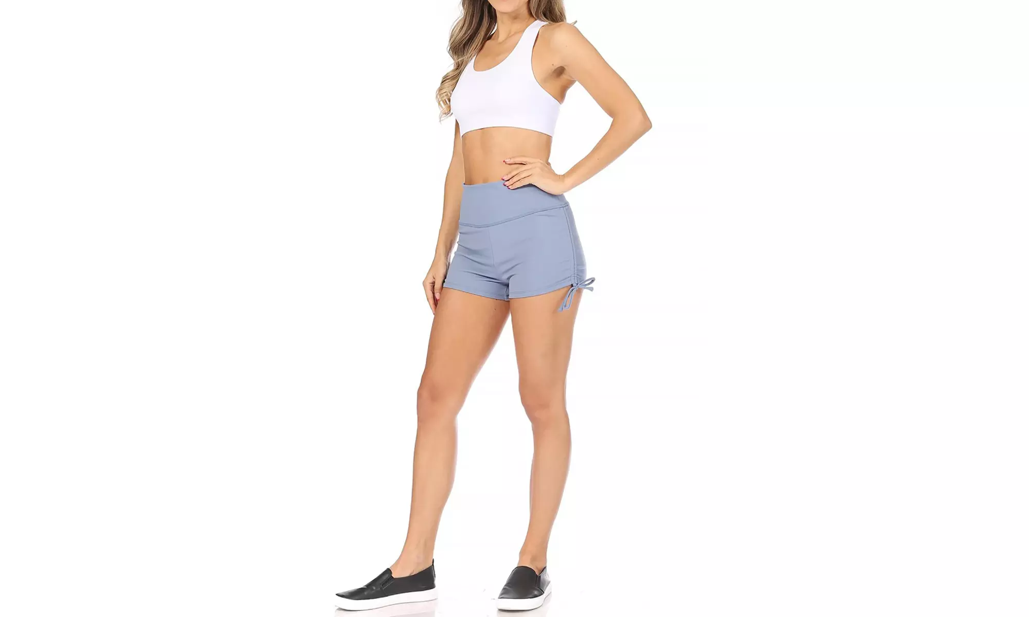 Women's Solid Detail Athletic Running Shorts