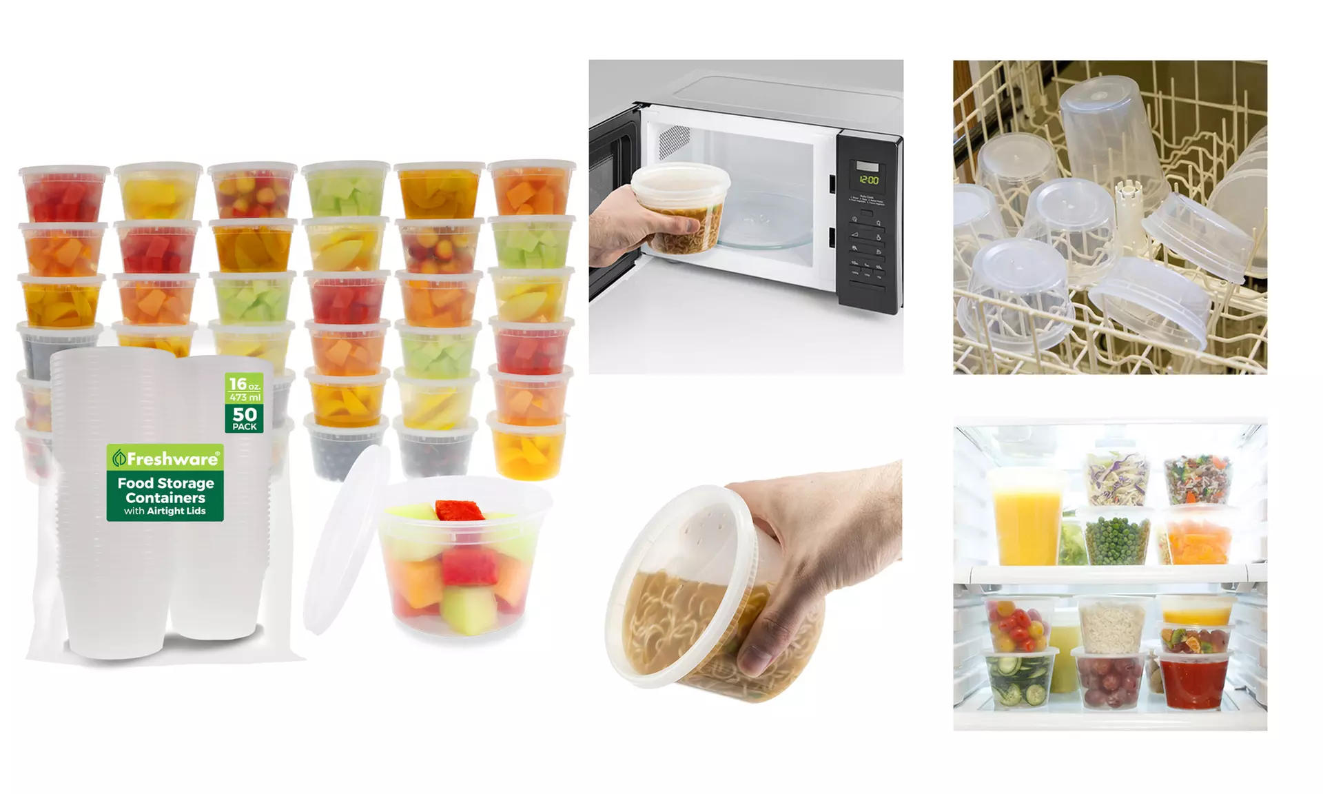 Meal Prep Food Containers (20, 30, 40, 42, 48, 72, 80, 150, 300-Piece Set) - Second Medium