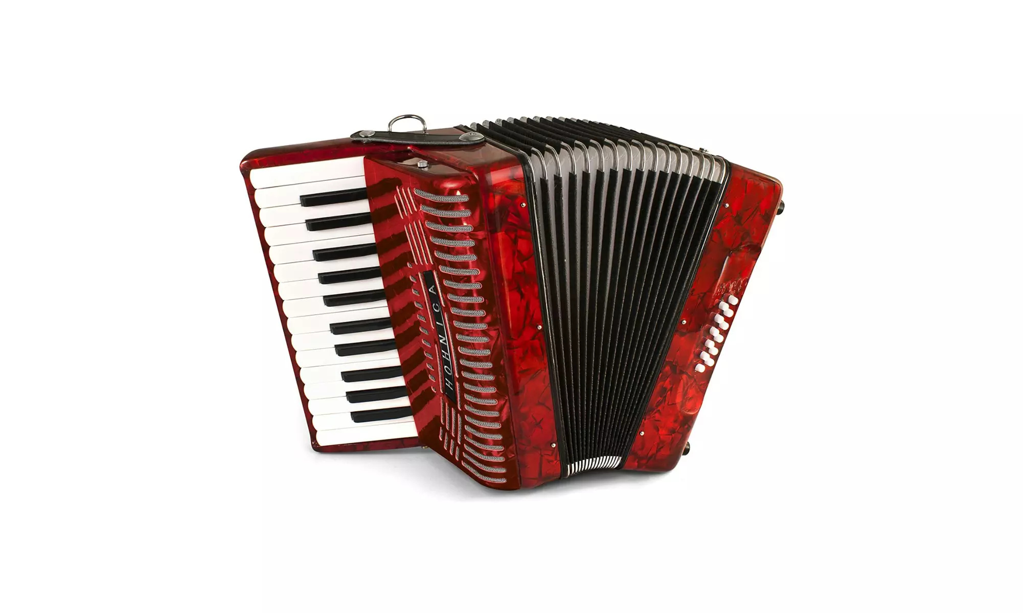 Hohner Accordions 1303-RED 12 Bass Entry Level Piano Accordion (Red) - Primary Image