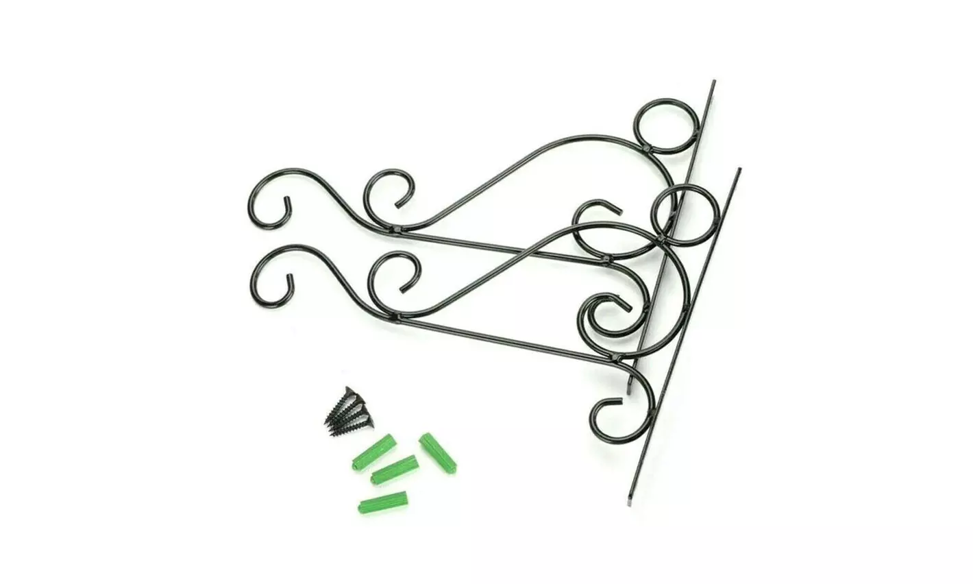 2Pcs Wall Hanger Heavy Duty Metal Hanging Basket Bracket Flower Pot Hook Hanger