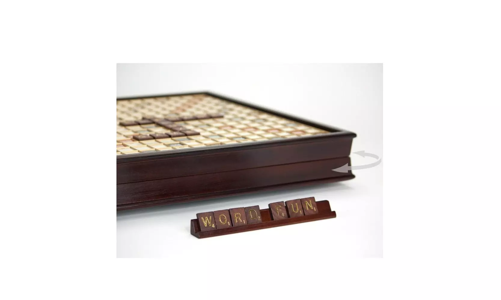 WS Game Company Scrabble Deluxe Wooden Edition with Rotating Game Board - Primary Image