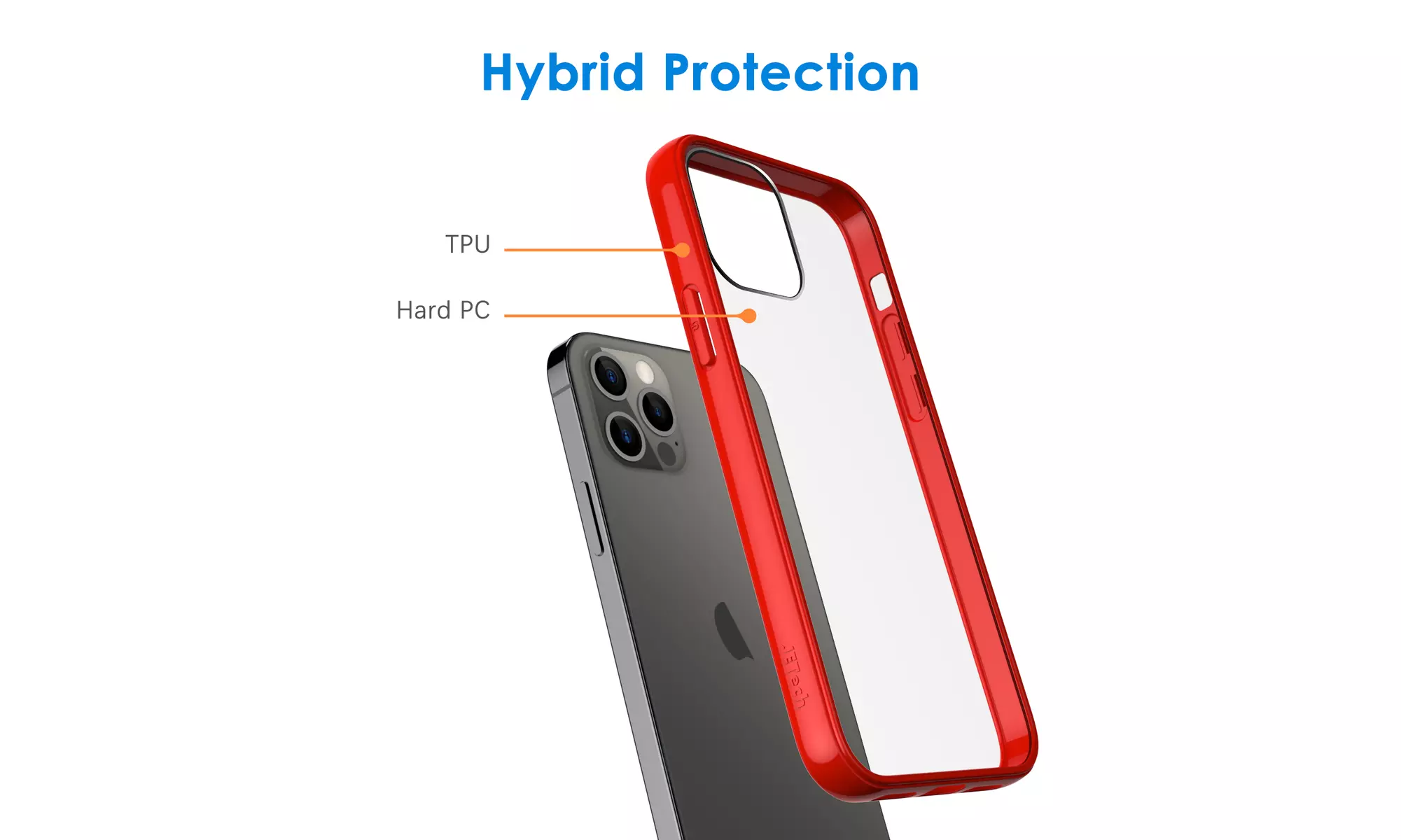 JETech Case for iPhone 12/12 Pro 6.1-Inch Shockproof Bumper Cover Clear Back