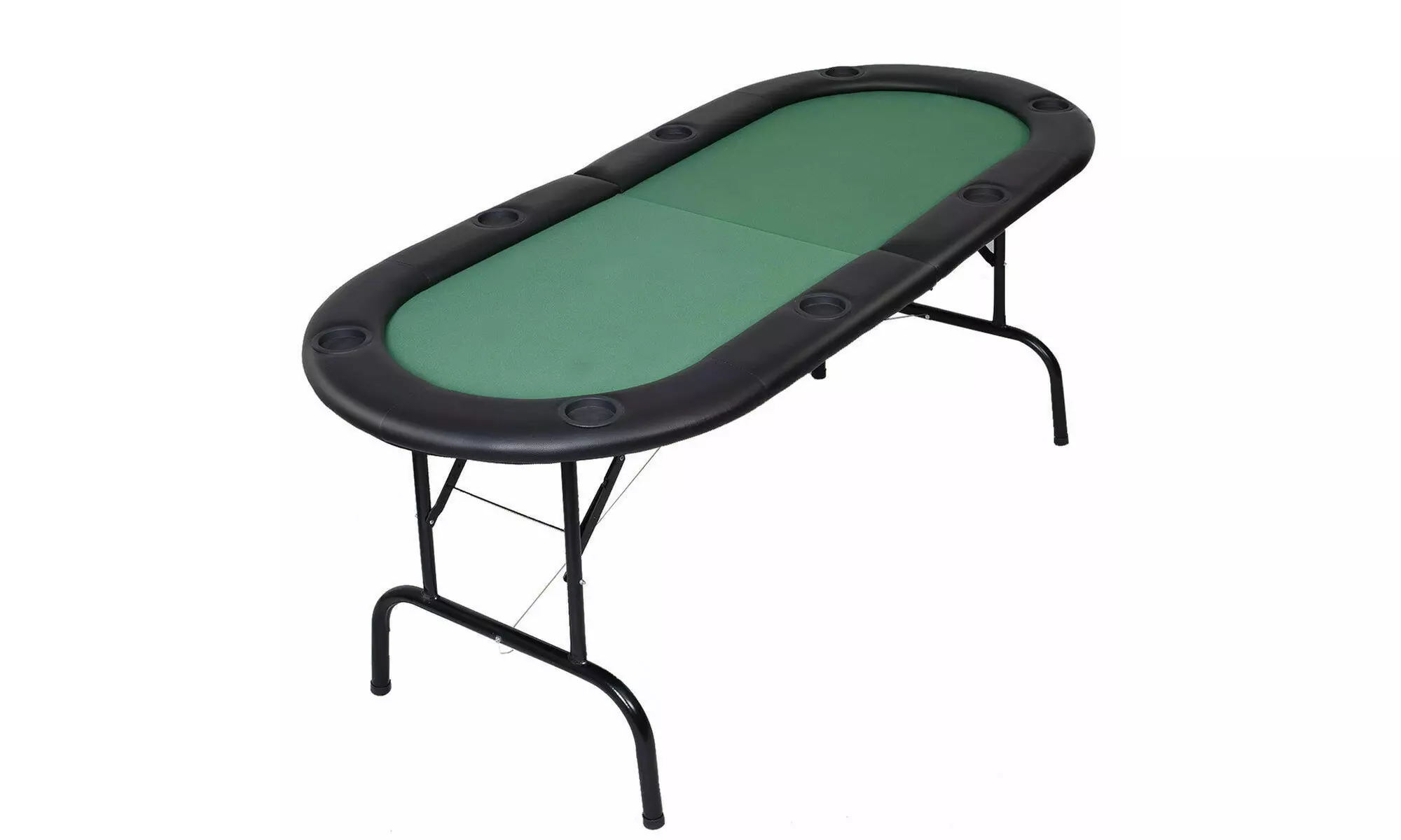 Foldable 8 Player Poker Table Casino Texas Holdem Folding Poker Play Table New - Second Medium