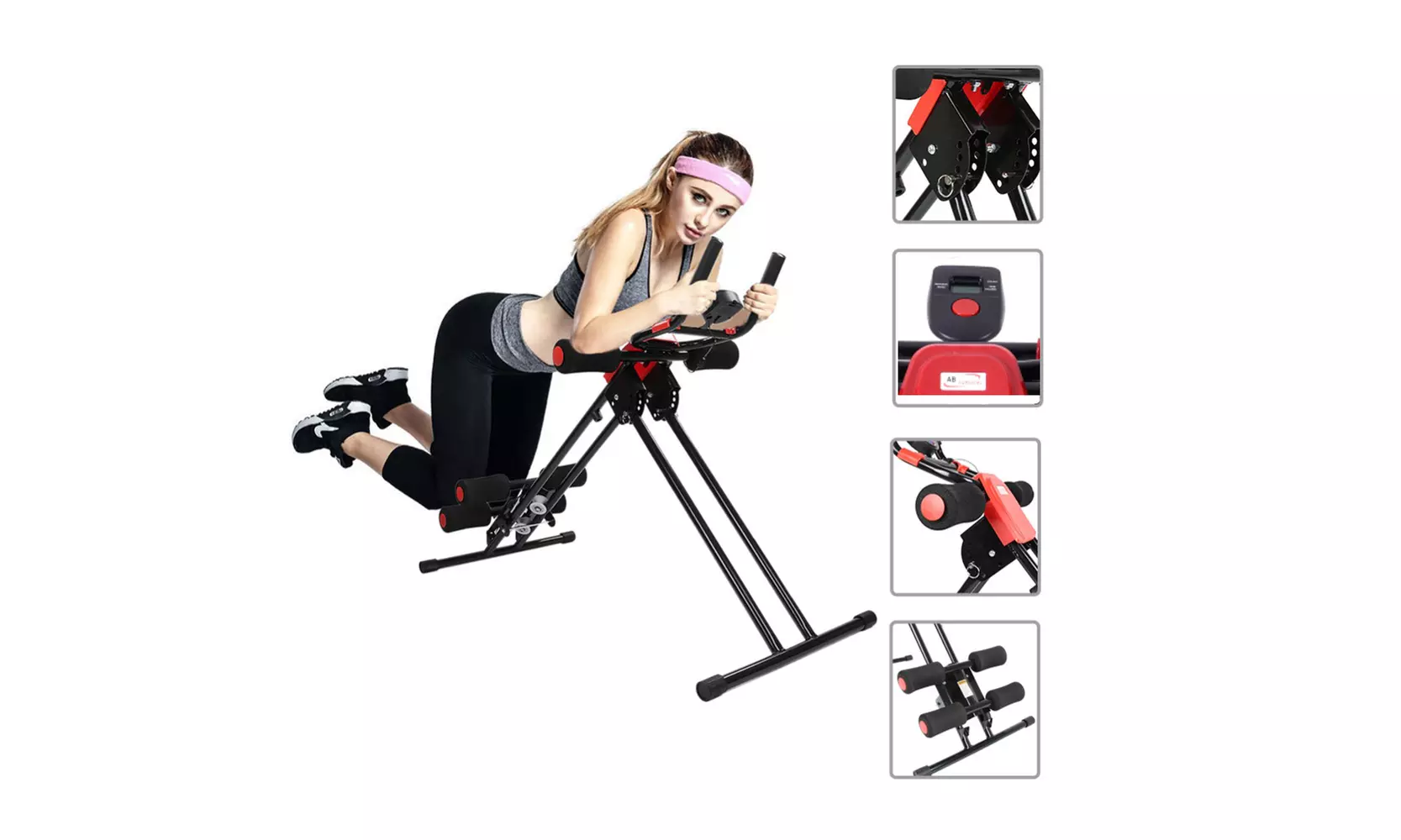 Ab Trainer Machine, Adjustable Folding Abdominal Waist Power Cruncher - Primary Image