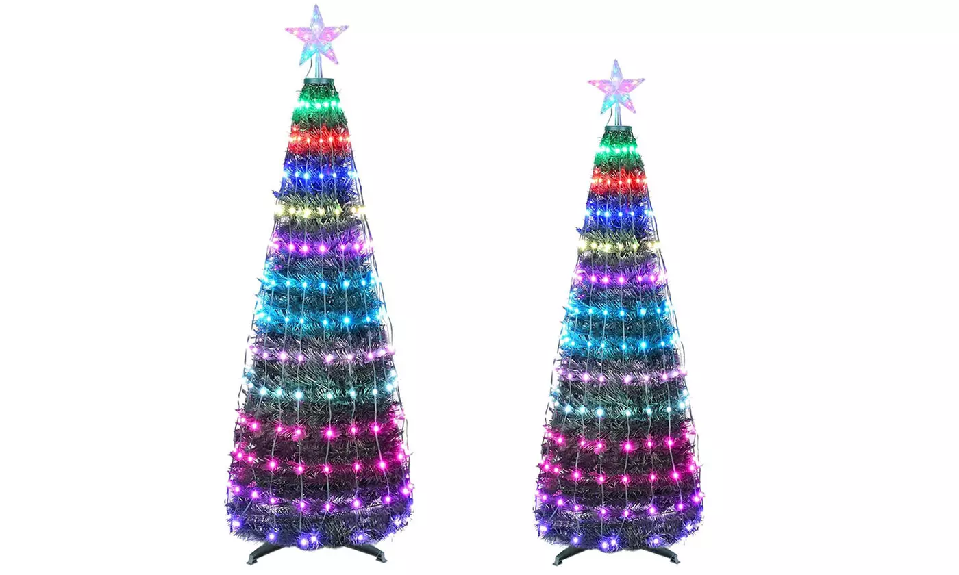Christmas Tree Pre-Lit Artificial Tree w/ LED Lights & Remote App Control 