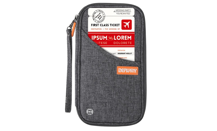 Image 25: Travel Wallet RFID Blocking Document Organizer Bag