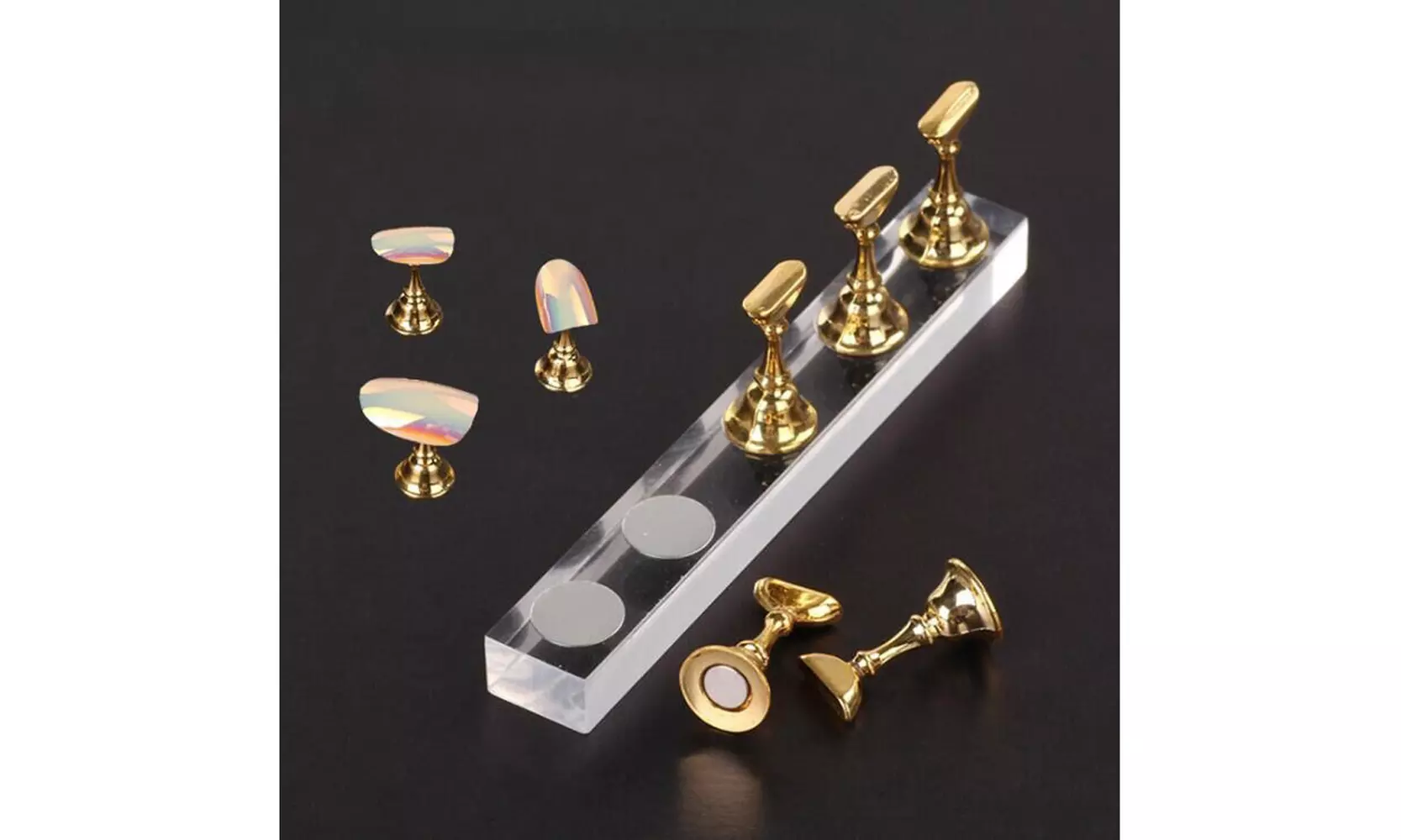 False Nail Tips Practice Display Stand Holder Magnetic Manicure Nails Salon Tool - Primary Image