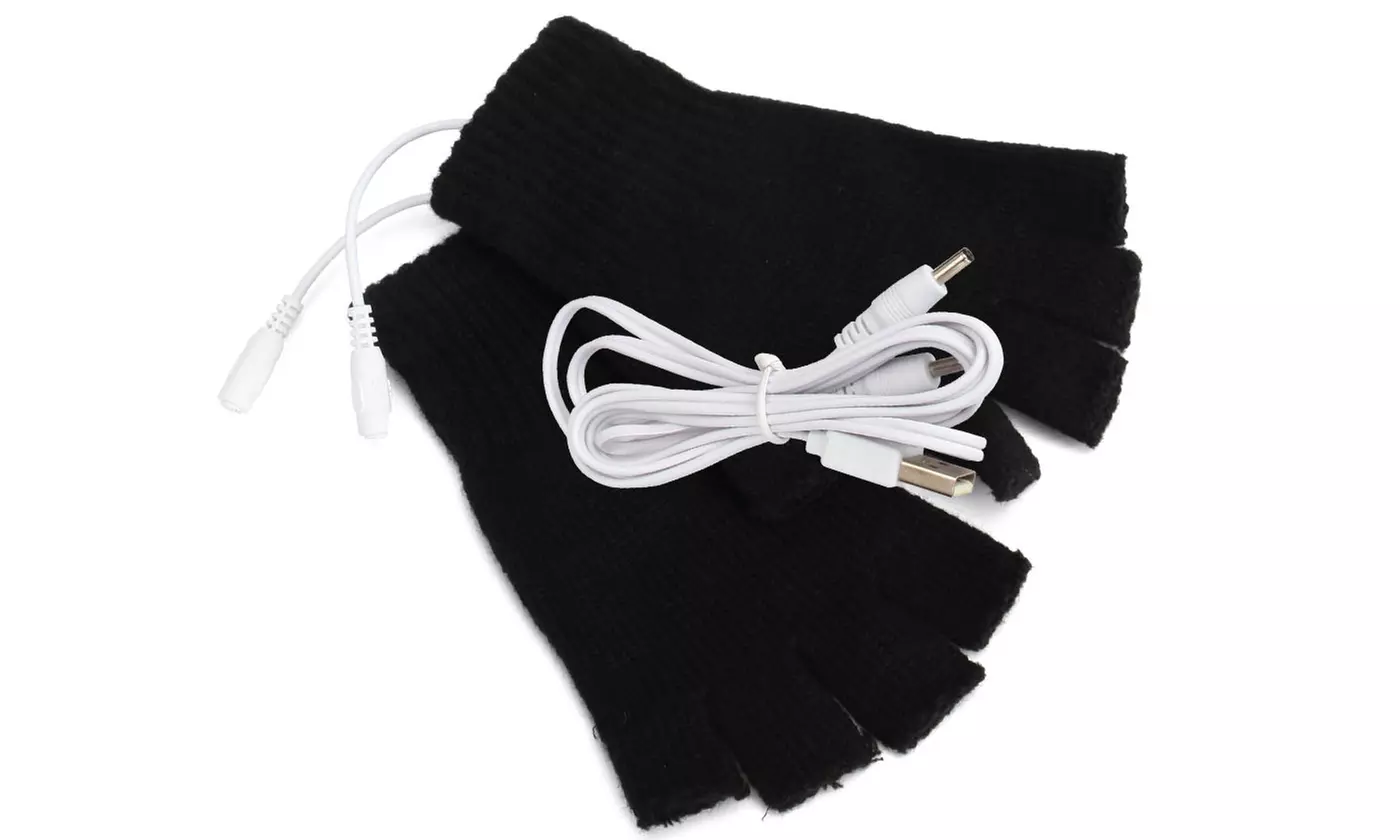 Winter Electric Heated Gloves Warmer USB half and Full Finger Mitten