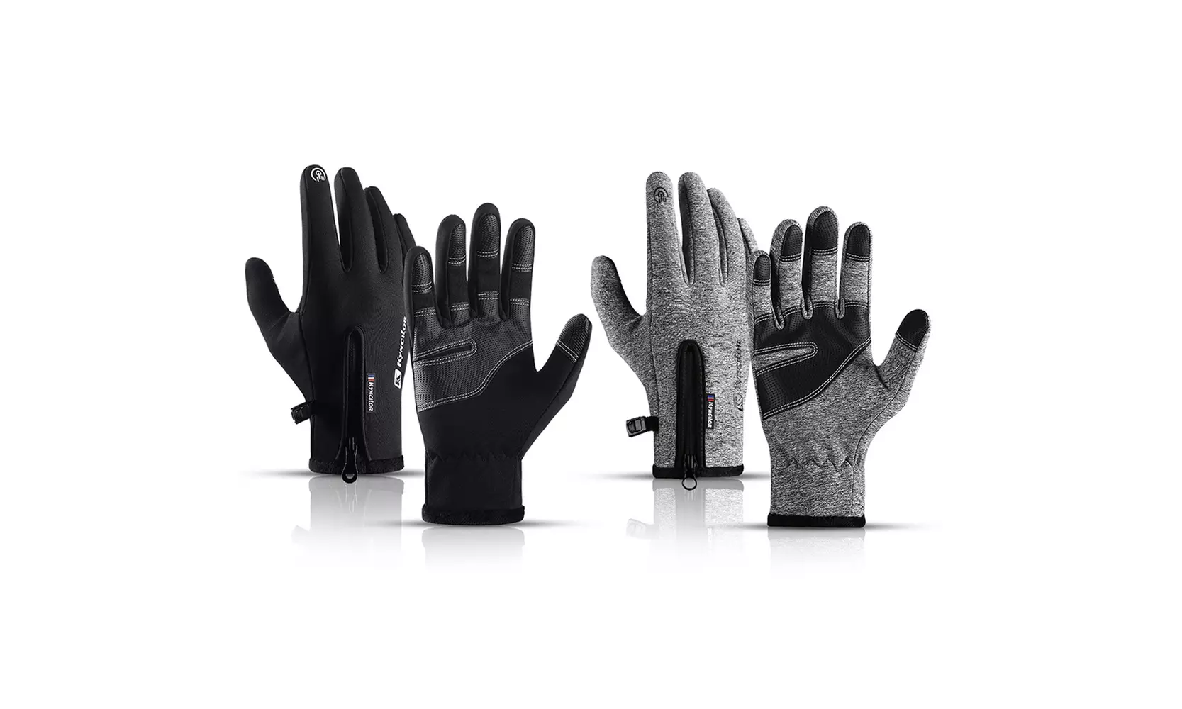 2 Pair Winter Warm Windproof Gloves Touch Screen Waterproof Gloves