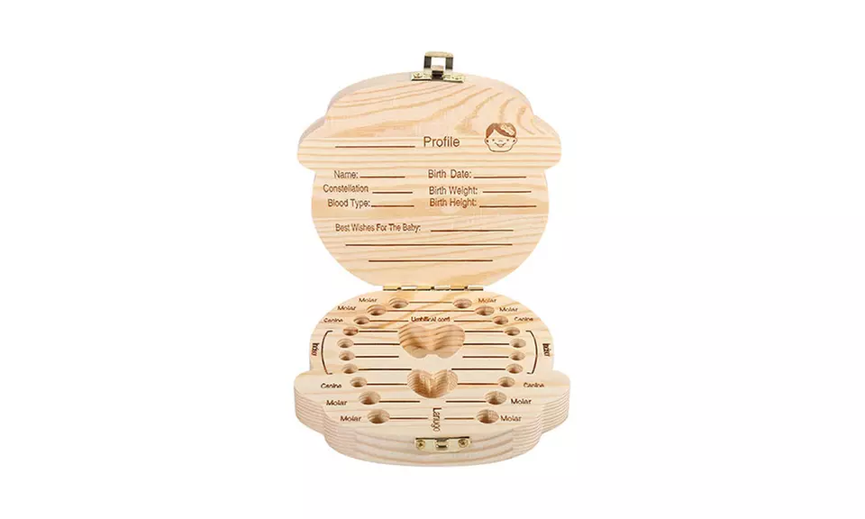 Baby Boy & Girl Keepsake Tooth Box - Second Medium