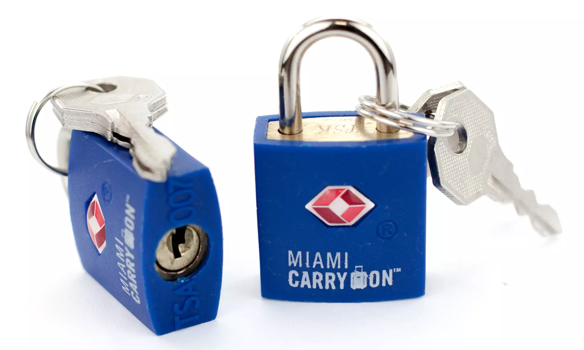 Miami CarryOn TSA Approved Padlock Pair - Keyed Luggage Lock - Keyed Different