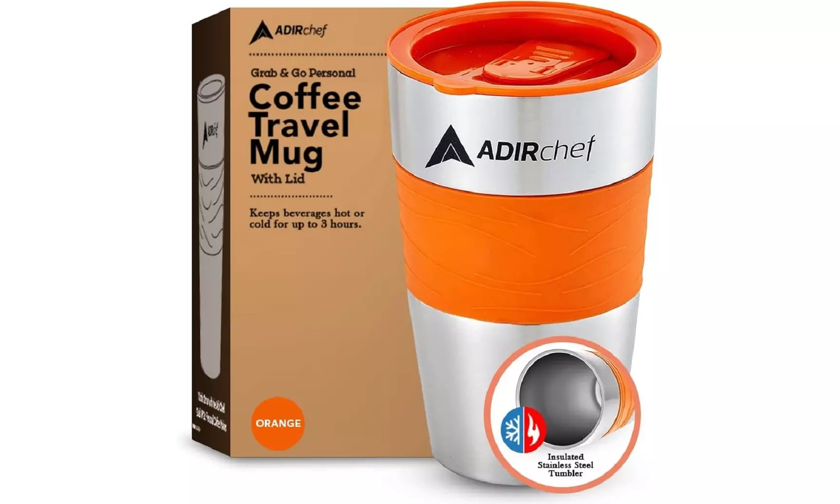 AdirChef Travel Coffee Mug 15 Oz 