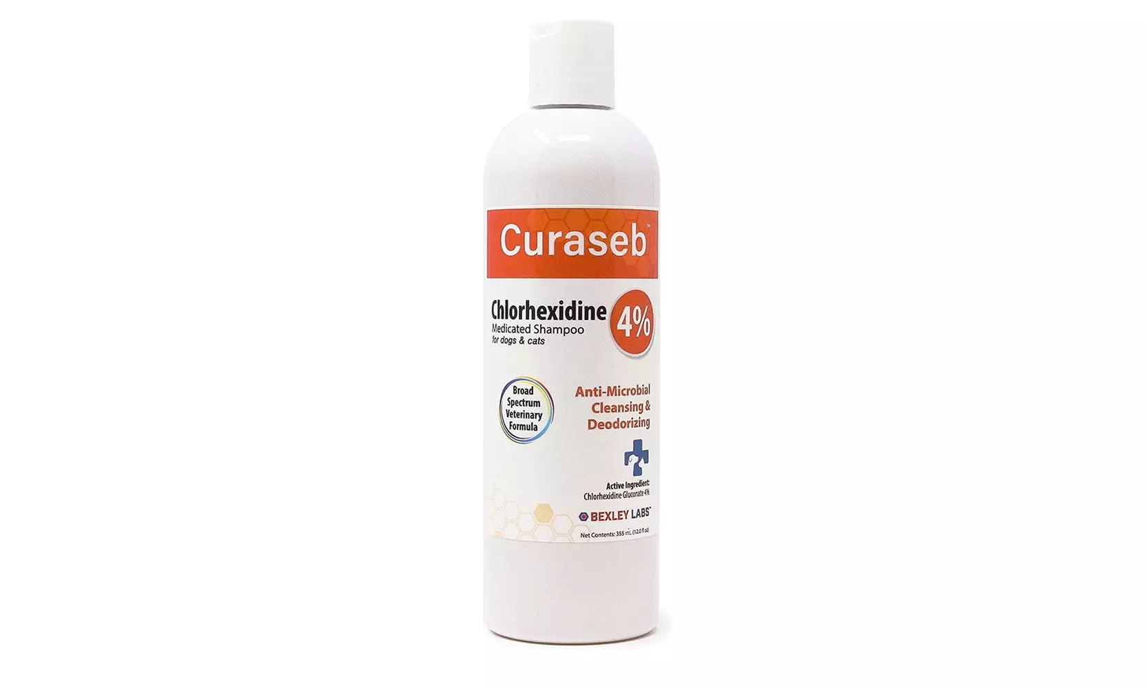 Curaseb Chlorhexidine 4% Shampoo for DogCats Effective Bacterial Skin Conditions - Primary Image