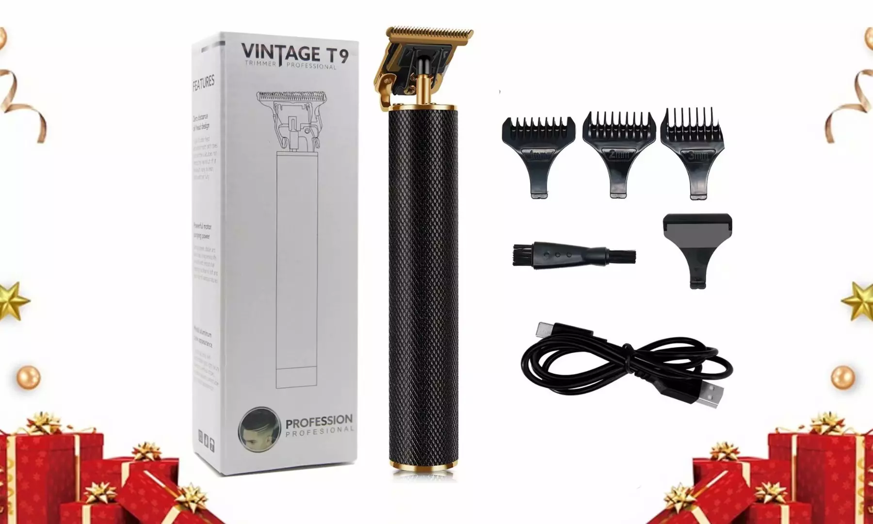 Hair Clippers Rechargeable T Blade Electric Trimmer Shaver Hair Cutting Gift Kit - Primary Image