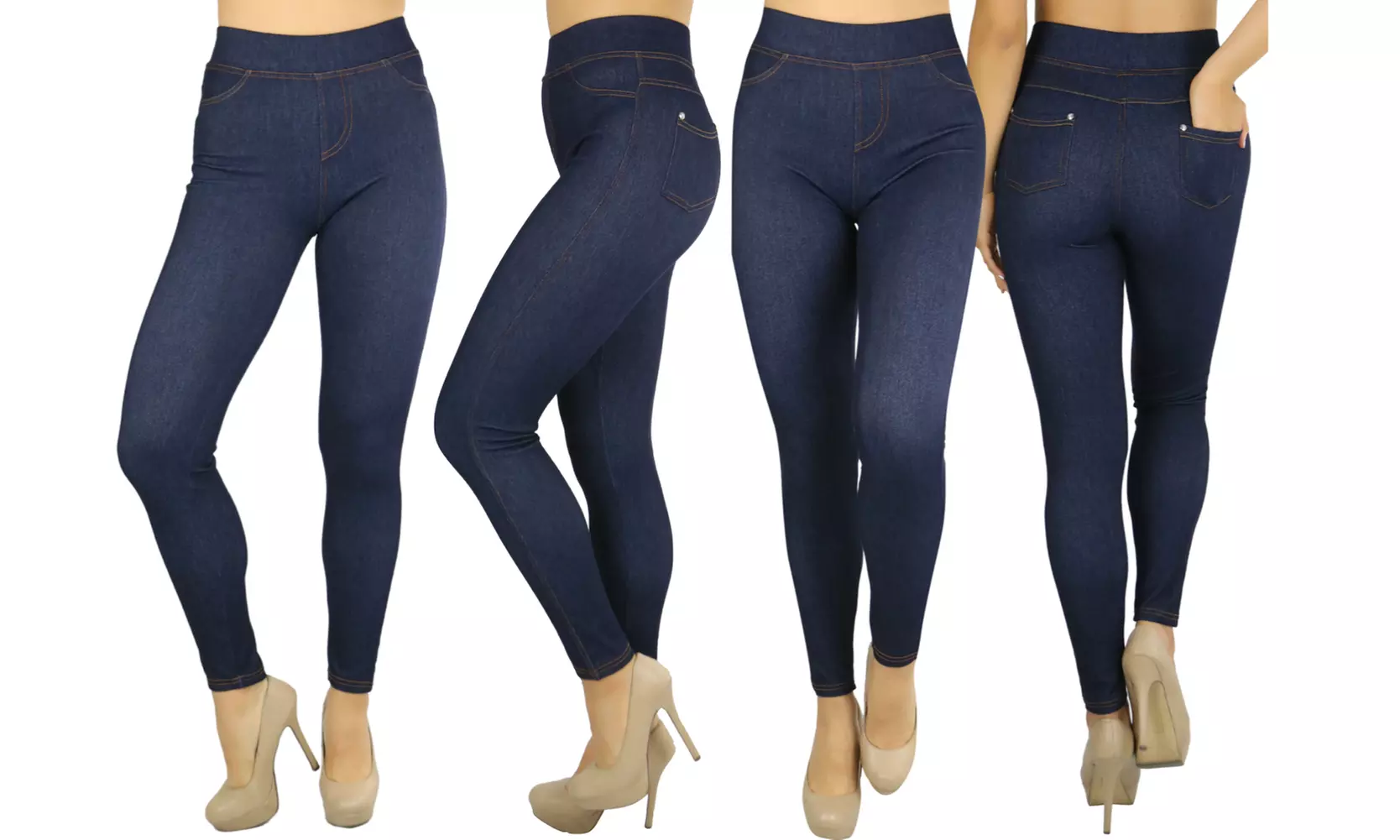 Women's Skinny Fit Denim Jeggings Stretch Leggings - Second Medium