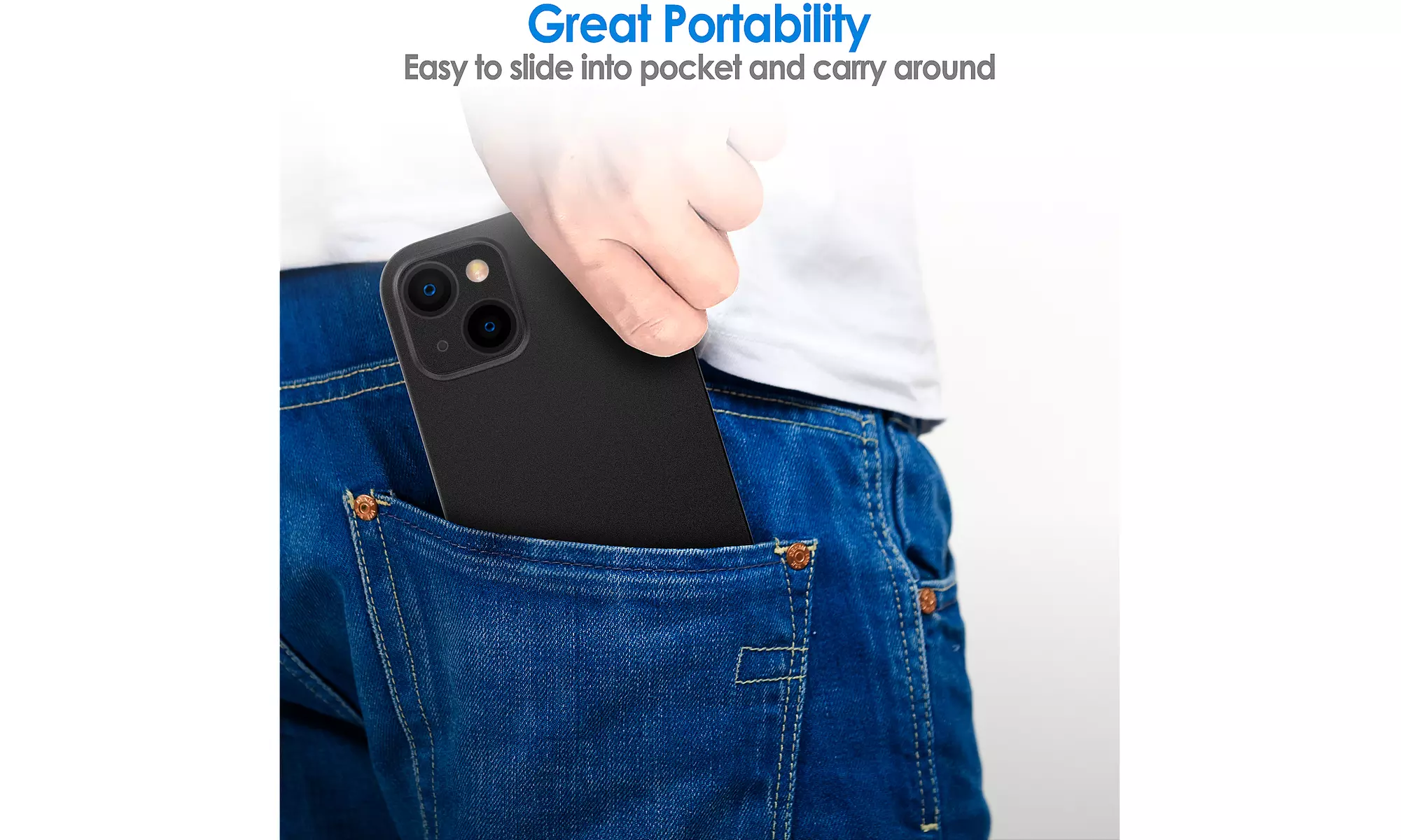 Ultra Slim Matte Case for iPhone 13, Camera Lens Full Protection Hard Thin Cover