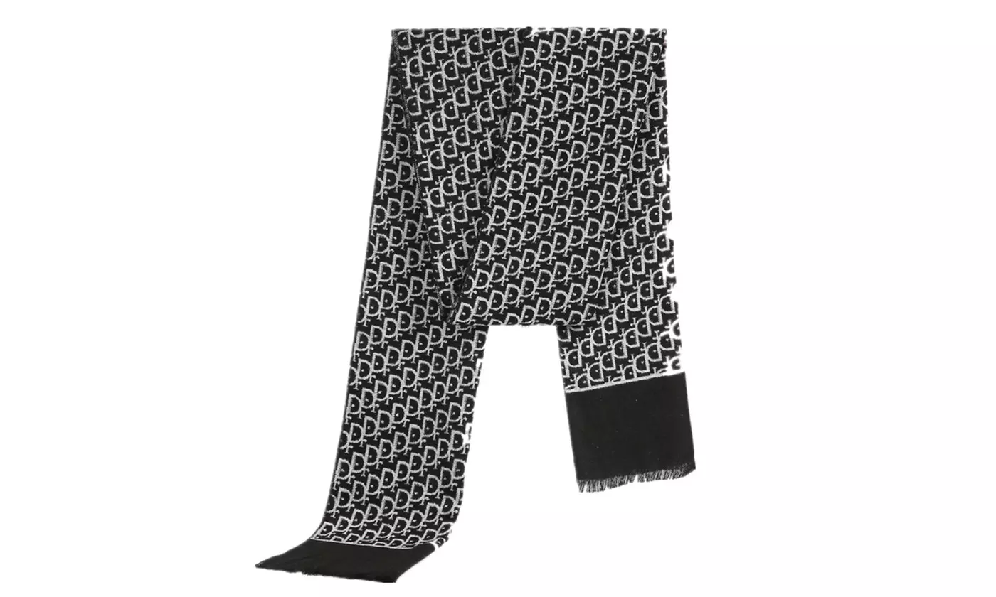 Men Winter Warm Knit Scarf Cashmere Feel Long Scarf