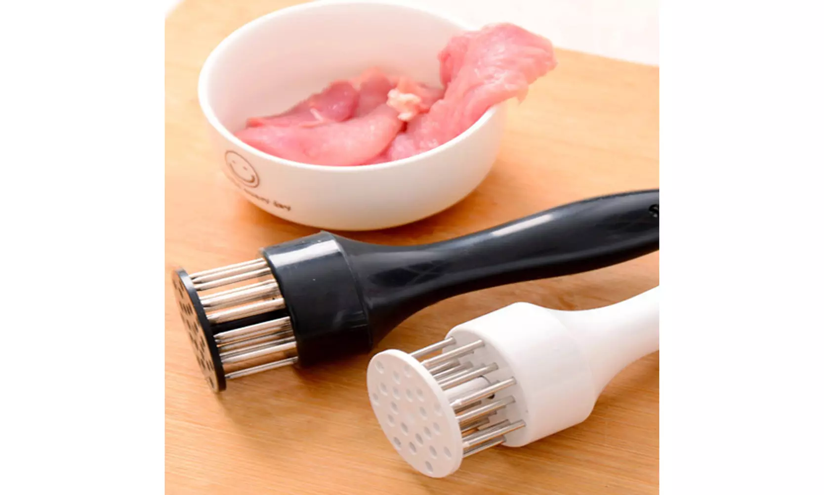 US 1-2 Pcs Professional Meat Tenderizer with Meat Sharp Stainless Steel Needle