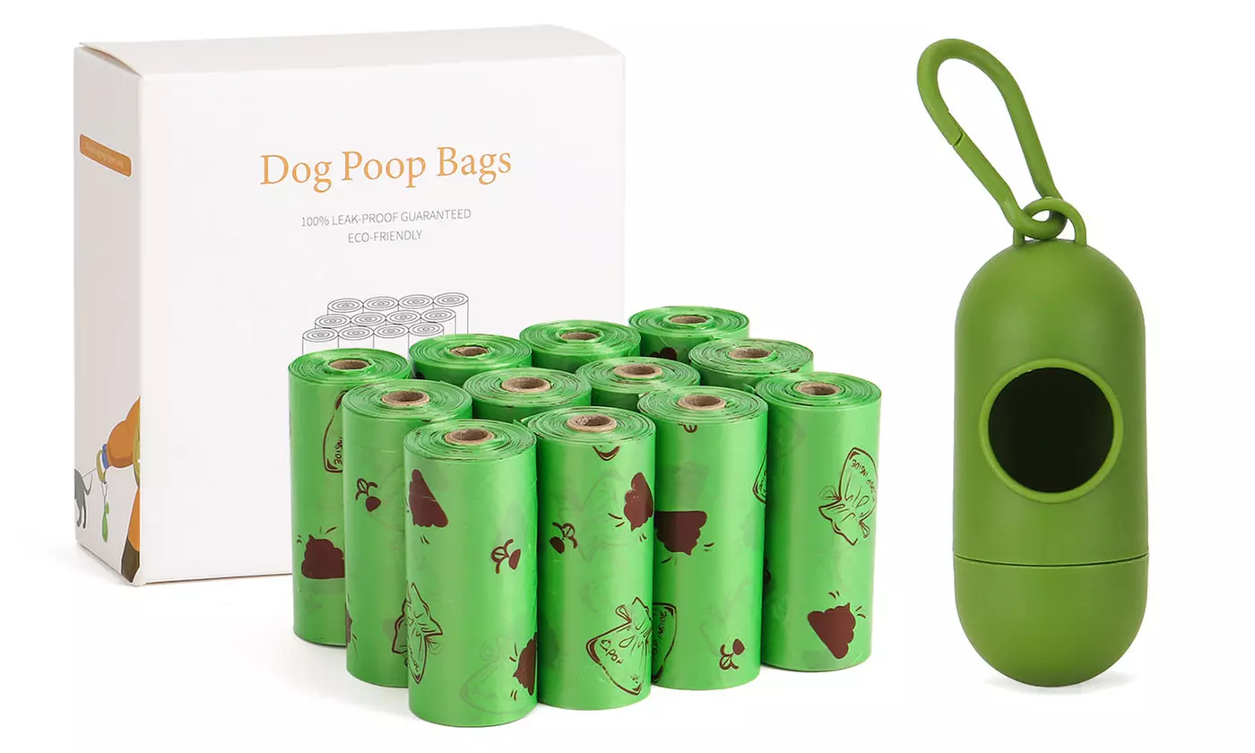 180 Count Dog Biodegradable Poop Waste Bags with Dispenser - Second Medium