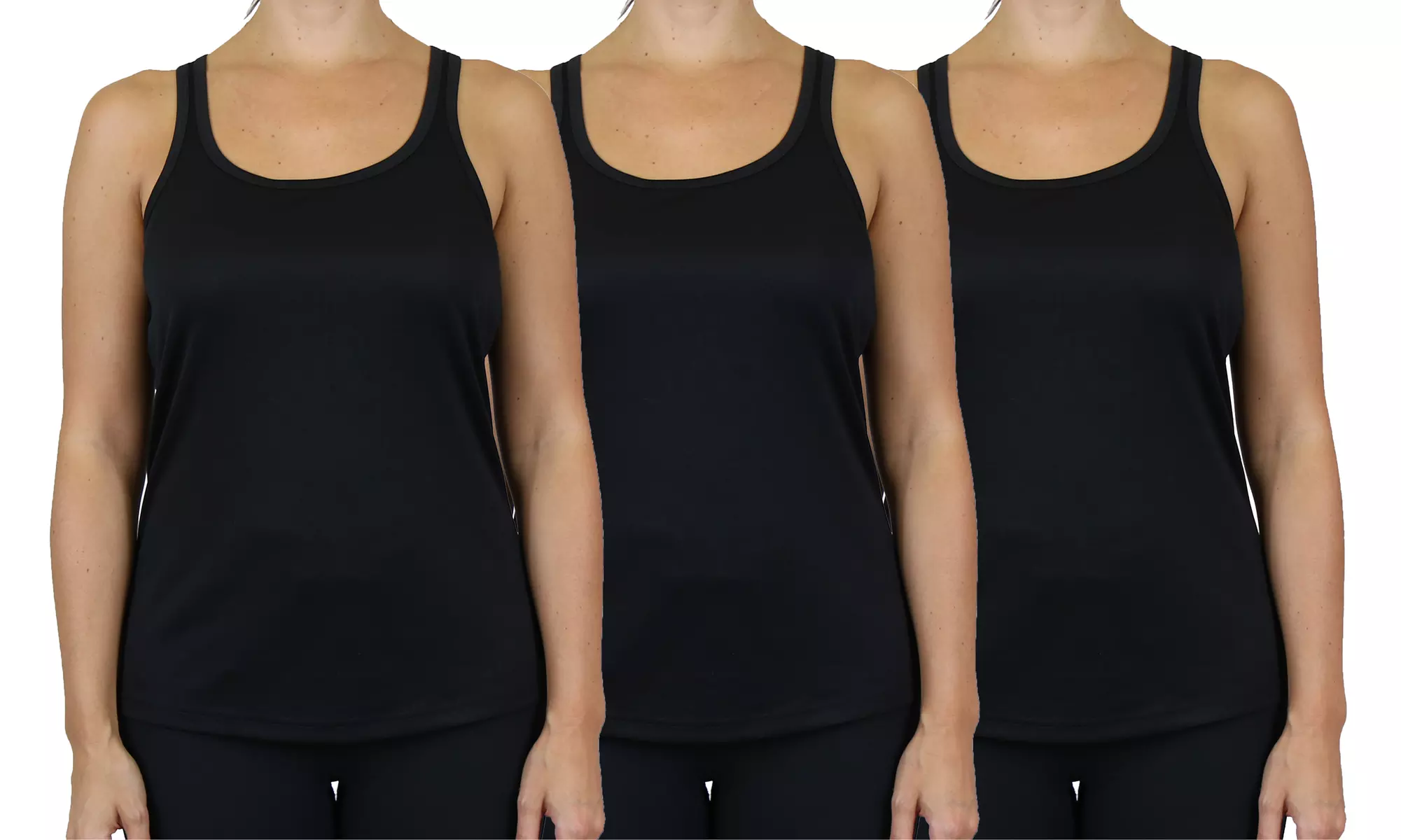 3-Pack Galaxy By Harvic Women's Moisture-Wicking Racerback Tanks (S-3XL)