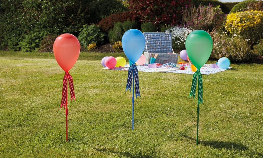 Image 3: Set of Three Solar Balloon Solar Stake Lights