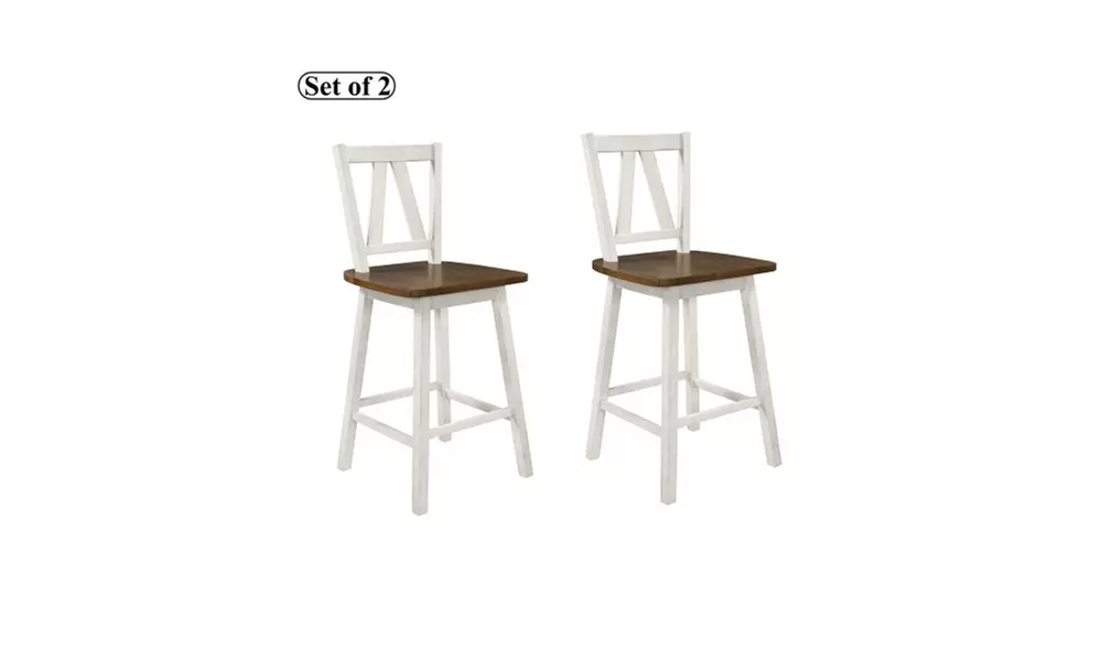 2-Piece Counter Height Dining Chair Set, Wooden Kitchen Chair Set - Primary Image