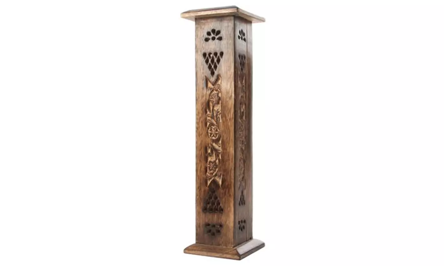 Elegant Expressions Wooden Tower Incense Burner & 20 Incense Sticks - Primary Image
