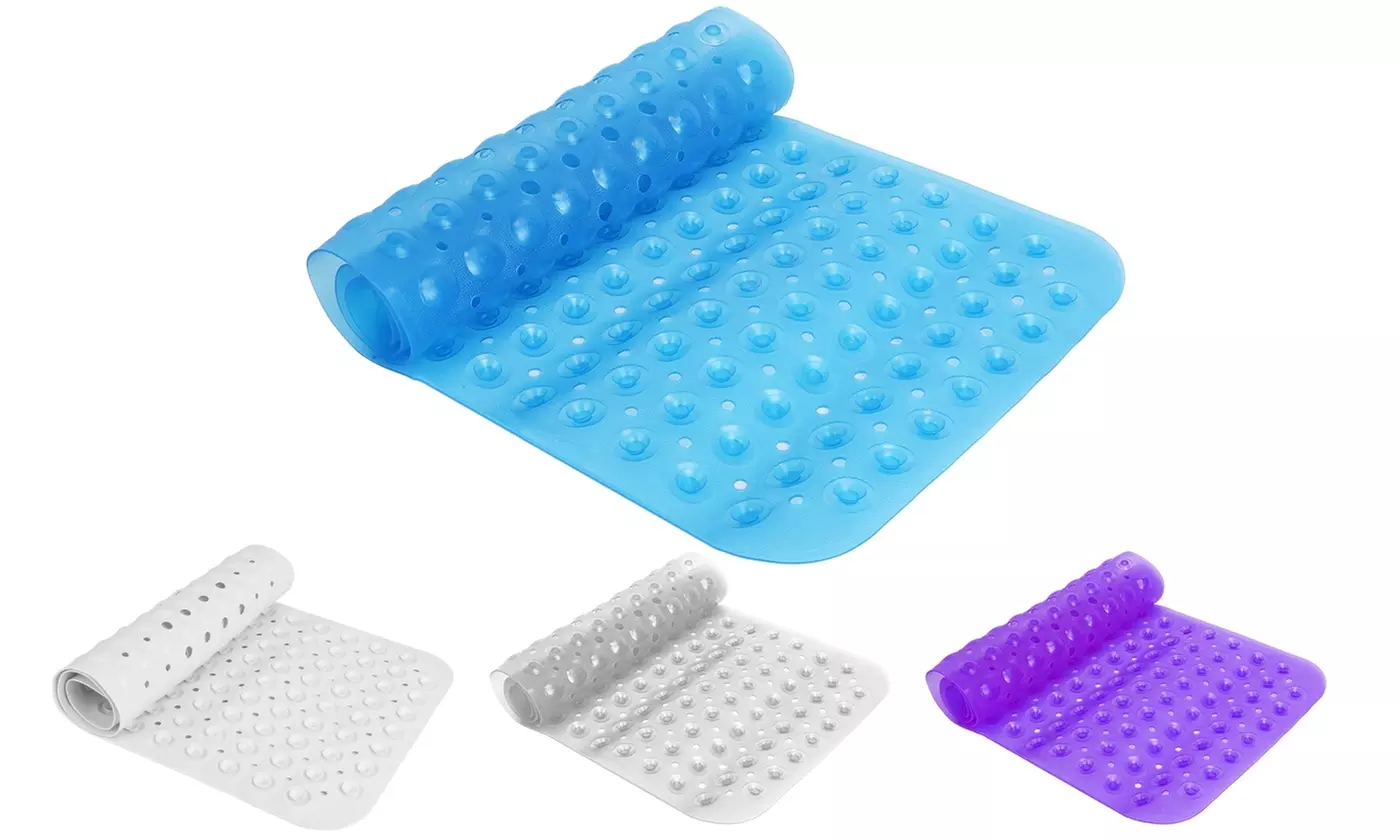 iMounTEK Non-Slip Pebble Bath Mat with Suction Cups & Drain Holes