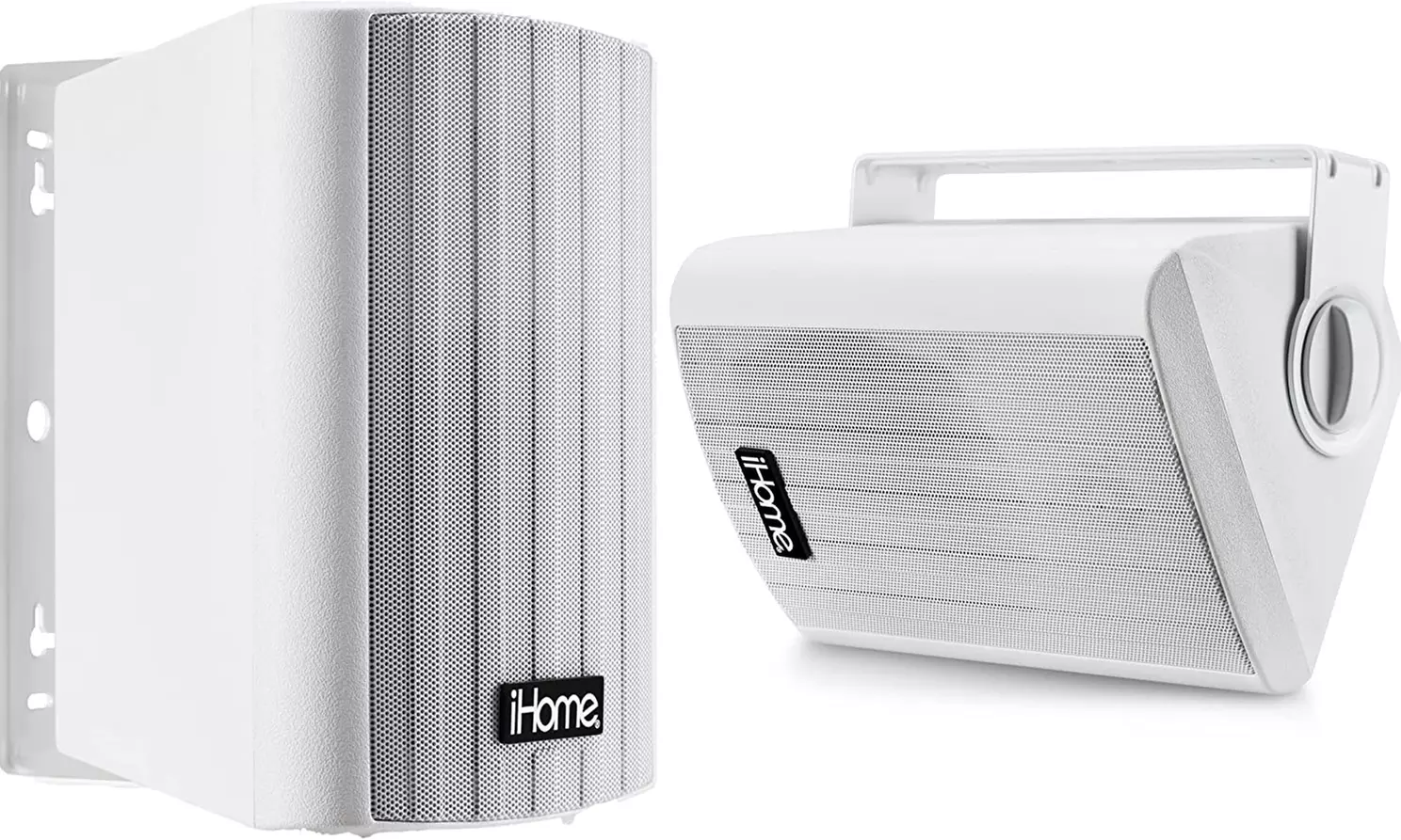 iHome Waterproof Swivel Wall Mountable 5.25"Outdoor Bluetooth Speaker Pair White - Primary Image