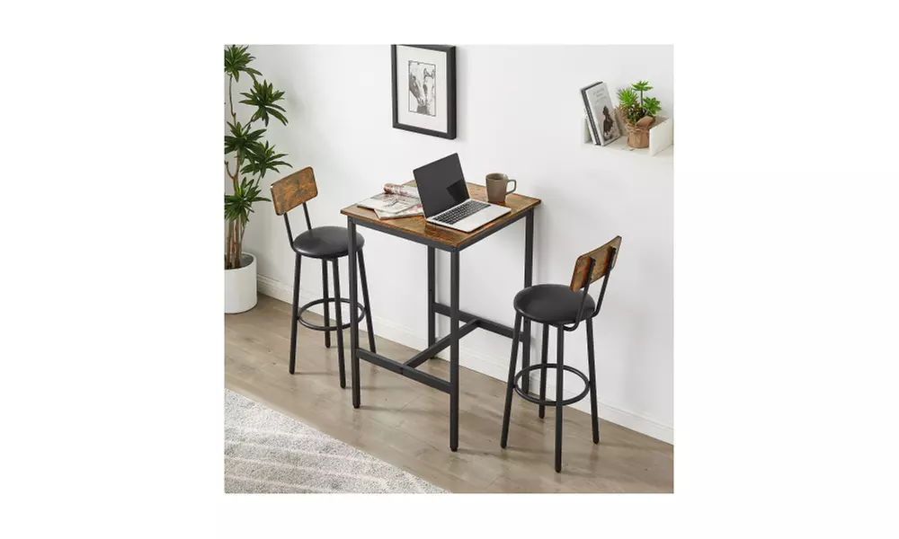 Three-Piece Bar Set with Table and Two Bar stools