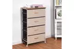 4-Drawer Fabric Storage Organizer Unit Side Table Dresser Cabinet W/Wheels - Second Medium