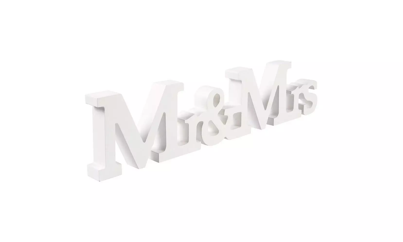 Juvale Wooden Mr Mrs Sign Letters Decoration for Wedding, White - 16.7 x 4 x 1" - Primary Image