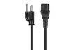 Monoprice Power Cord NEMA 5 15P to IEC 60320 C13 18AWG 10A 125V 3 Prong, Blk 1ft - Second Medium