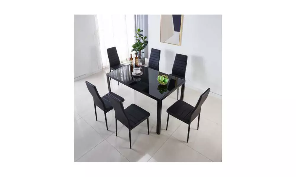 black glass table,dining table,kitchen table
