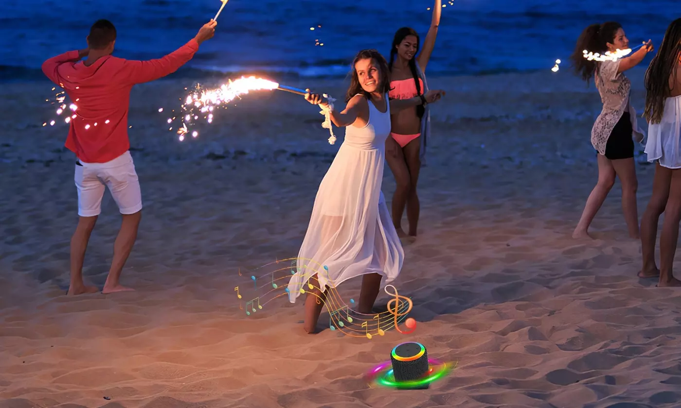 KOCASO Mini Waterproof Portable Wireless Bluetooth Speaker with 7 RGB Lights