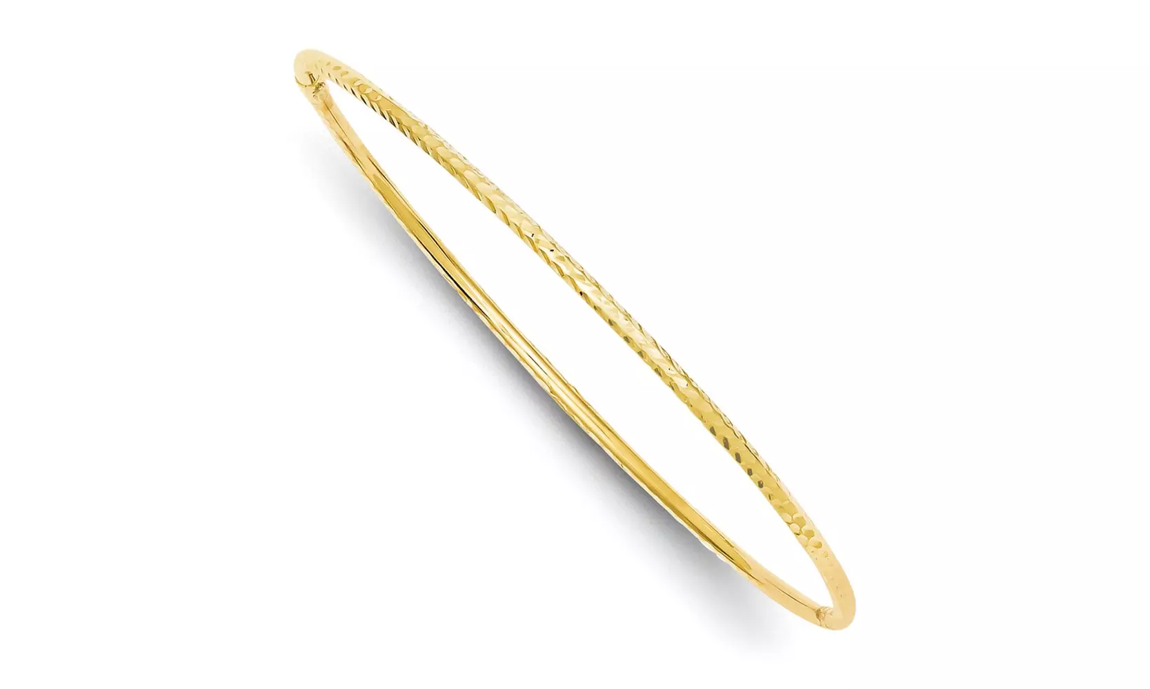 14k Yellow Gold 8in 2mm D/cTube Slip-on Bangle - Primary Image