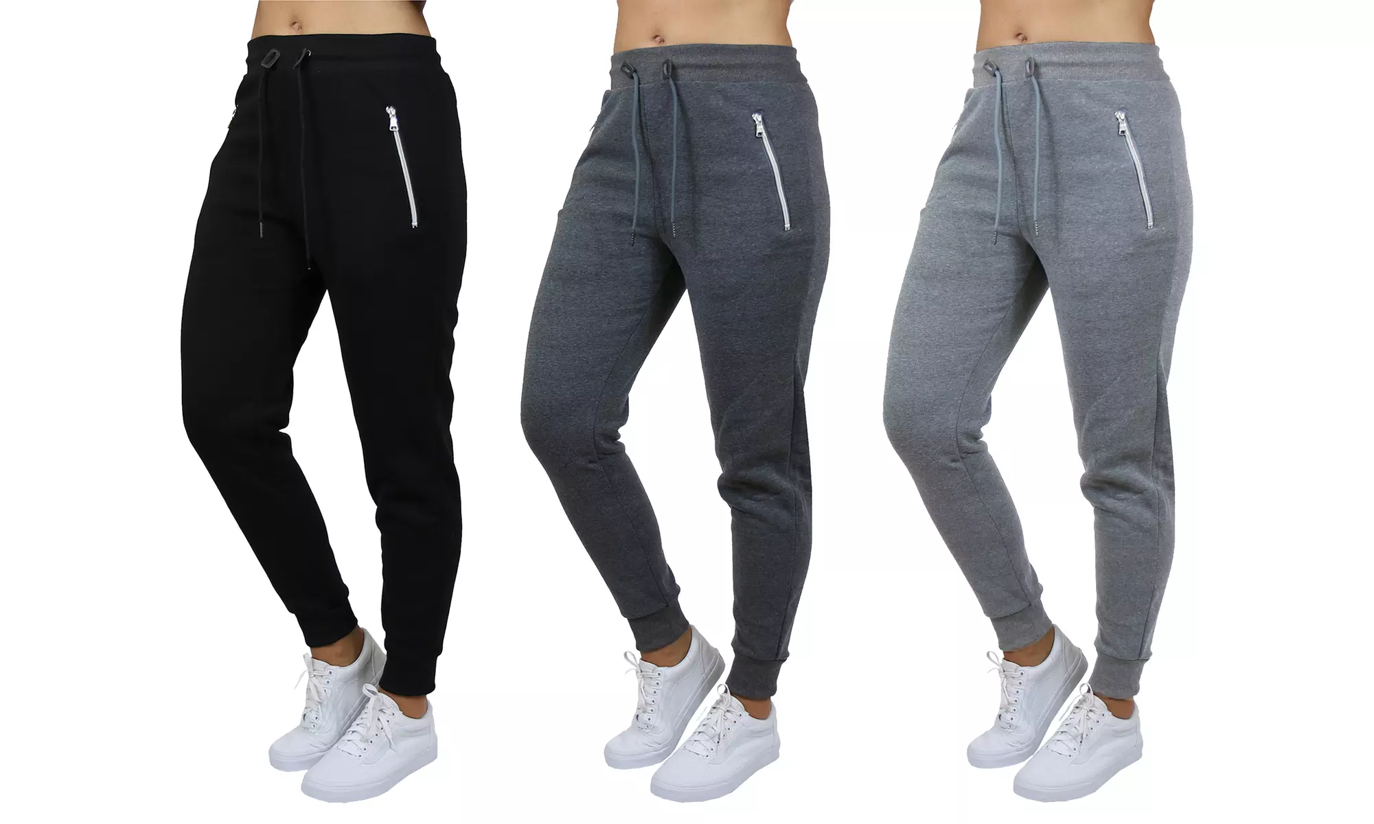 (3-Pack) Women's Loose Fitting Fleece Jogger Sweatpants (Sizes, S-2XL)