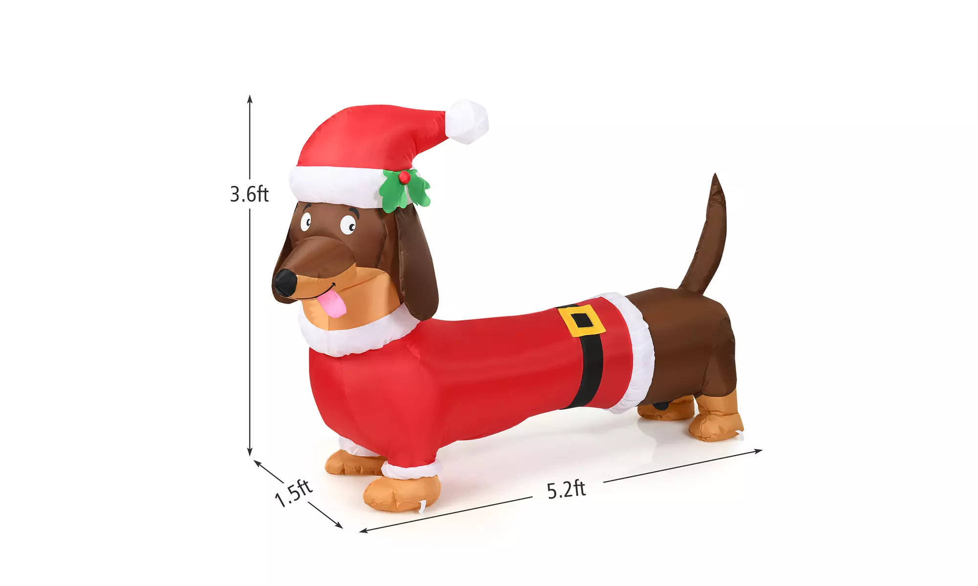 Costway 5 FT Inflatable Christmas Dog w/ LED Lights Blow Up