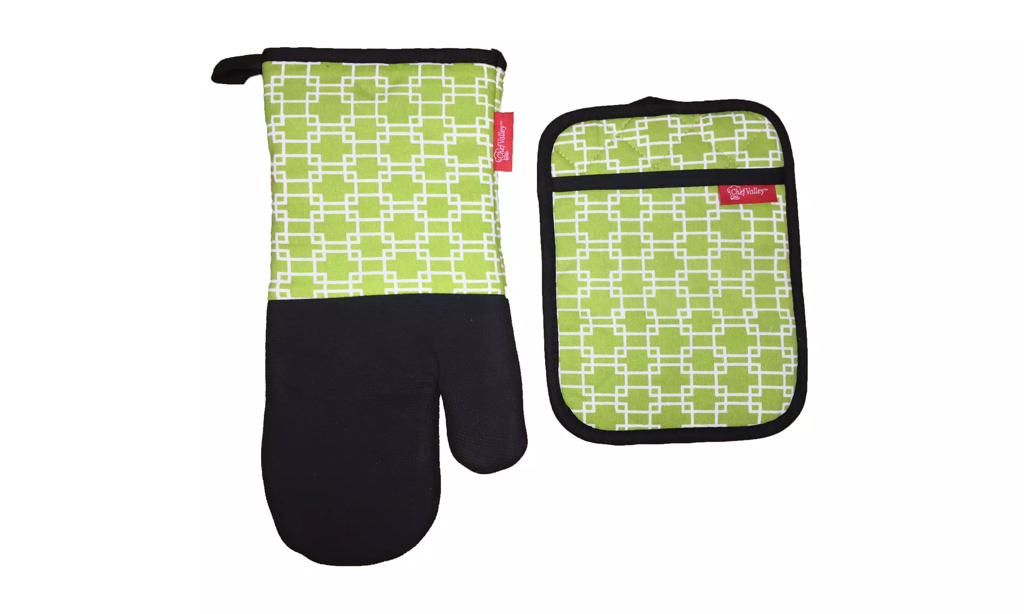 2 Pcs, 100% Cotton fabric and Neoprene 1 Oven Mitt and 1 Pot Holder. - Primary Image