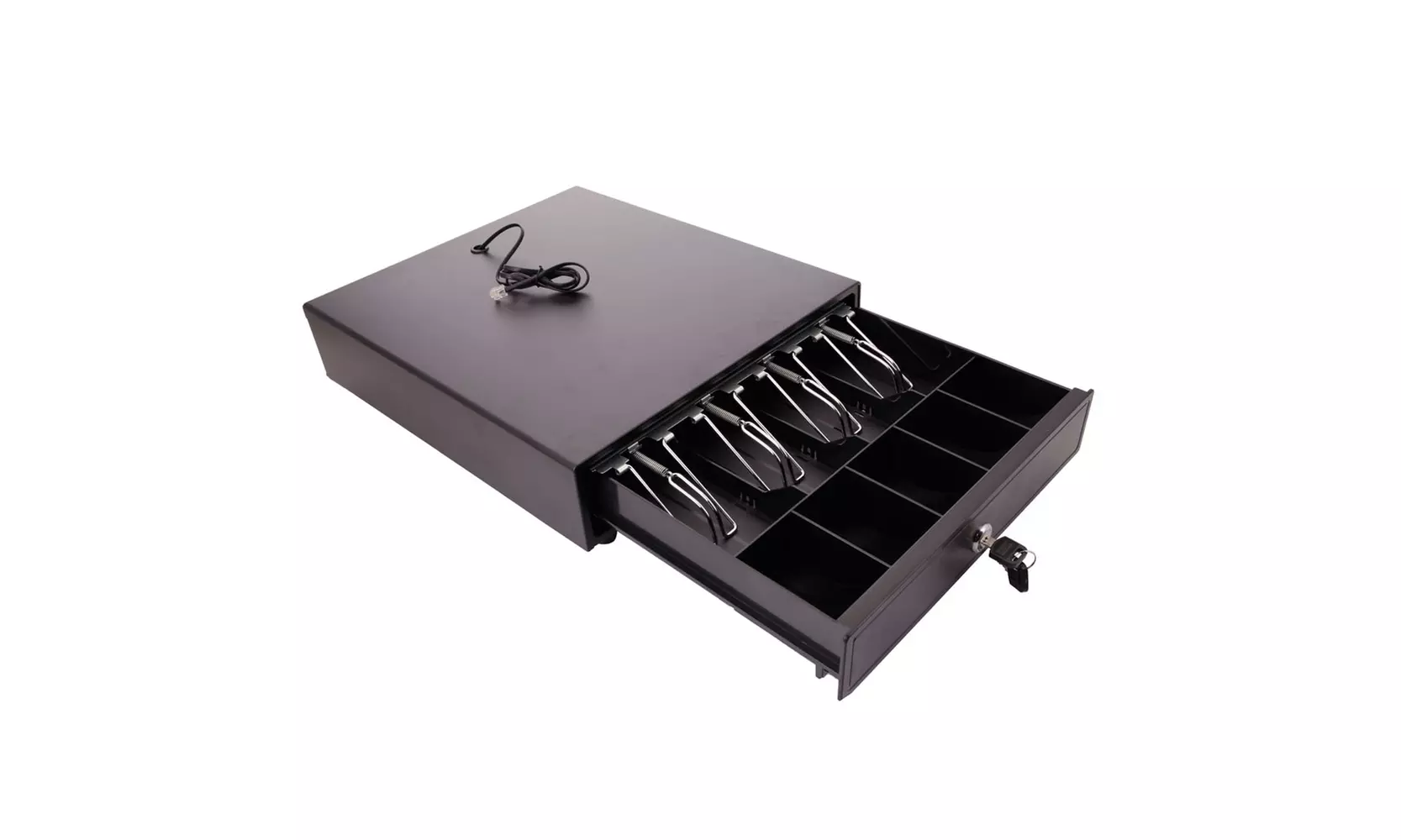 Cash Box with  Tray and Key Lock Feet,Drawer Money ,  Black - Primary Image